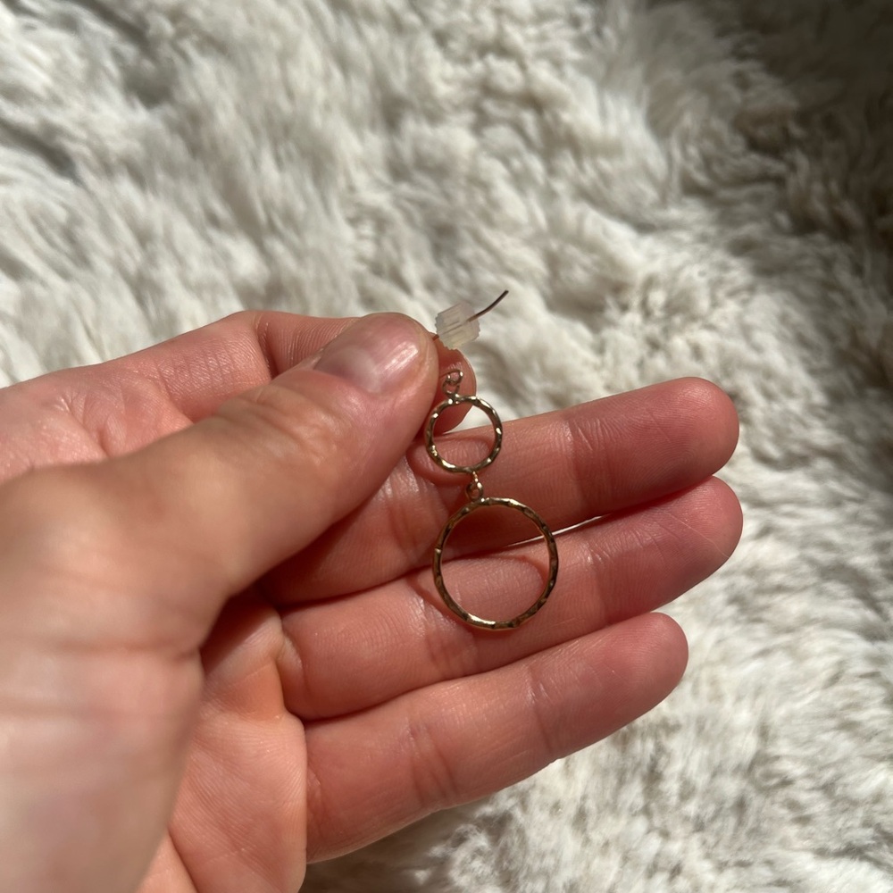 14k vintage hoop drop dangle earrings